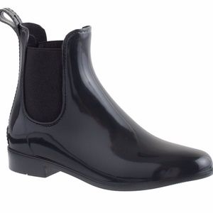 J. Crew Chelsea Rain Boots - Glossy Black